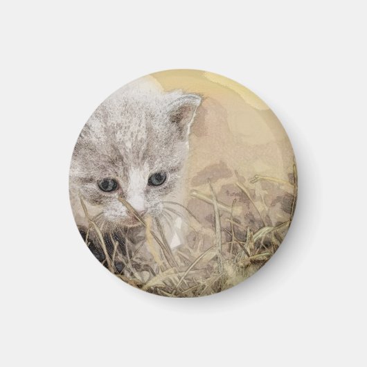 猫, ペット, かわいい マグネット (正面)
