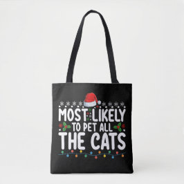 猫+ペット+クリスマス+家族 トートバッグ