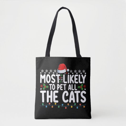 猫+ペット+クリスマス+家族 トートバッグ (正面)