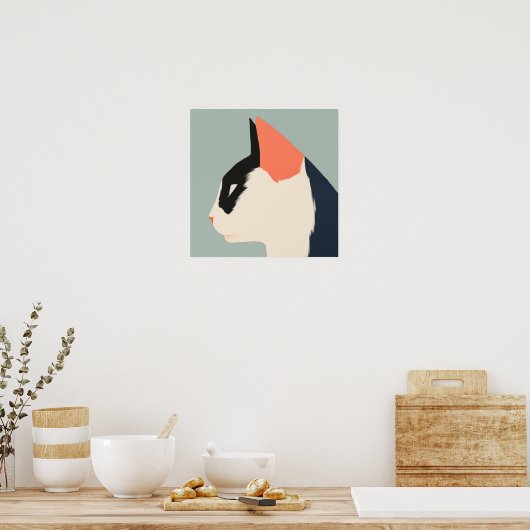 猫 ポスター (キッチン)