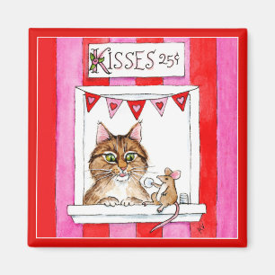 猫,マウス,ブーキスをするス,バレンタインかわいい磁石 マグネット