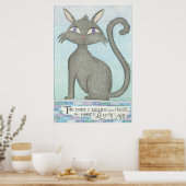 猫 - マーク・トウェインの名言にインスパイアされたウォールアート ポスター (キッチン)