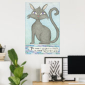 猫 - マーク・トウェインの名言にインスパイアされたウォールアート ポスター (ホームオフィス)