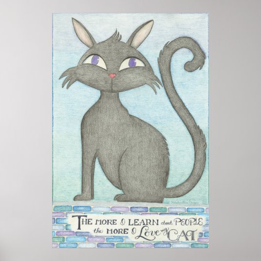 猫 - マーク・トウェインの名言にインスパイアされたウォールアート ポスター (正面)