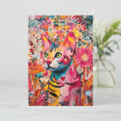 猫 ミックス ミックス ペーパー コラージュ カード (スタンド正面)