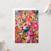 猫 ミックス ミックス ペーパー コラージュ カード (正面/裏面インサイチュ)