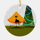 猫 – ミッドセンチュリーモダン セラミックオーナメント (正面)