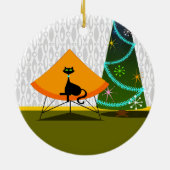 猫 – ミッドセンチュリーモダン セラミックオーナメント (裏面)