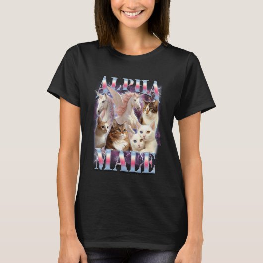 猫 ユニコーン 猫好き ネタ サルカズム アルプ Tシャツ (正面)