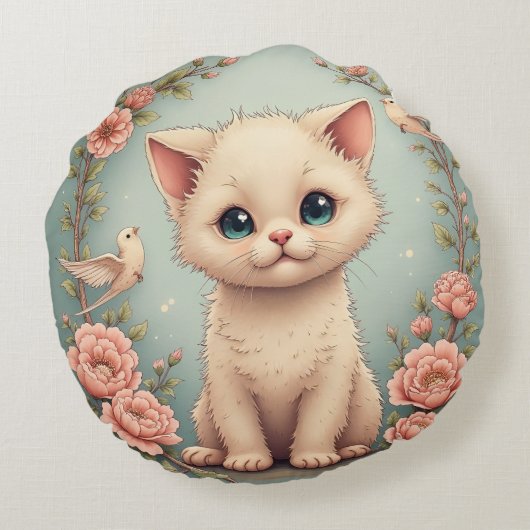 猫 ラウンドクッション (裏面)