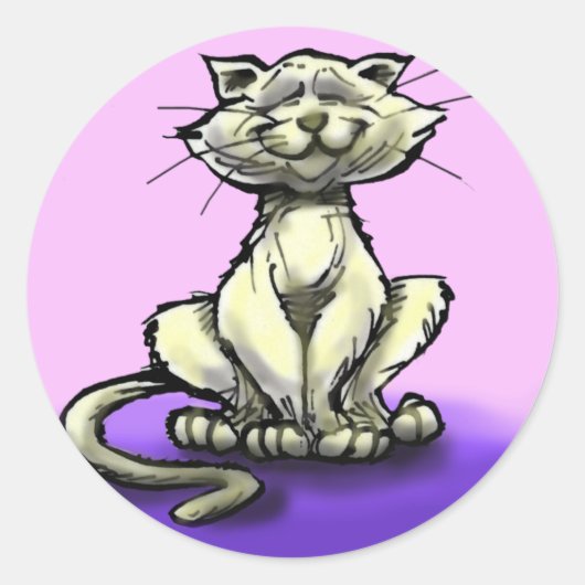 猫 ラウンドシール (正面)