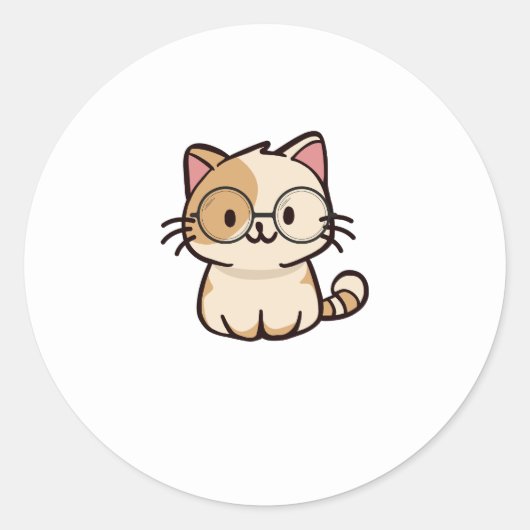 猫 ラウンドシール (正面)