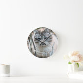 猫 ラウンド壁時計 (ホーム)