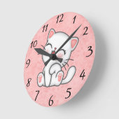 猫 ラウンド壁時計 (傾斜)