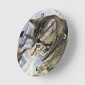 猫 ラウンド壁時計 (傾斜)