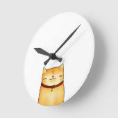 猫 ラウンド壁時計 (傾斜)