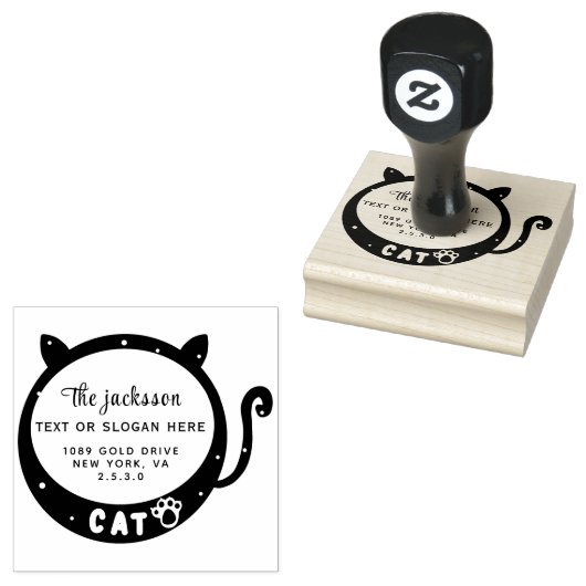 猫 ラバースタンプ (押印)