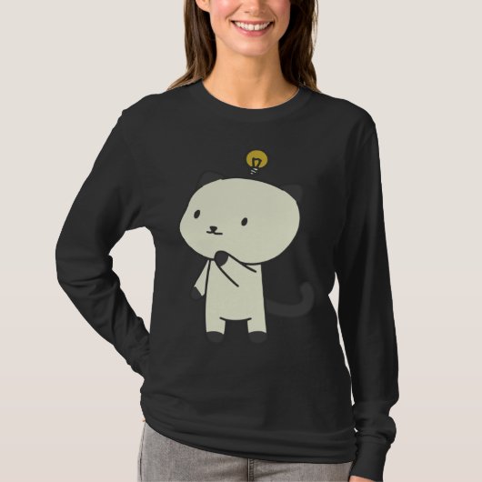 猫 ランプ 思考 Tシャツ (正面)