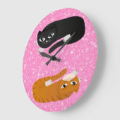 猫 ラージ壁時計 (傾斜)