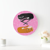 猫 ラージ壁時計 (ホーム)