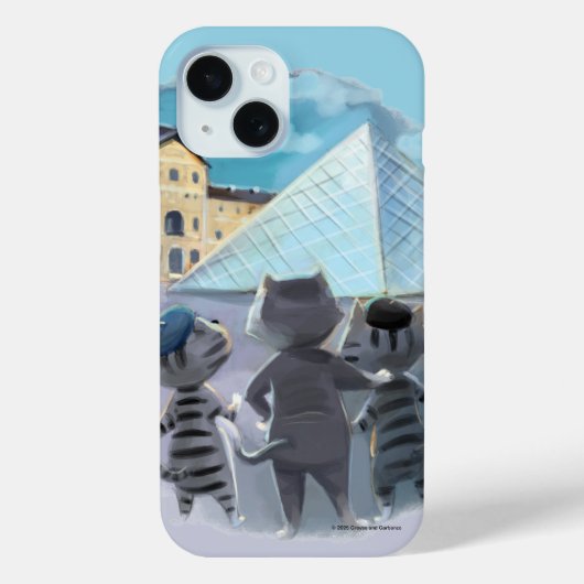 猫 ルーヴル パリ - スマホケース Case-Mate iPhoneケース (裏面)