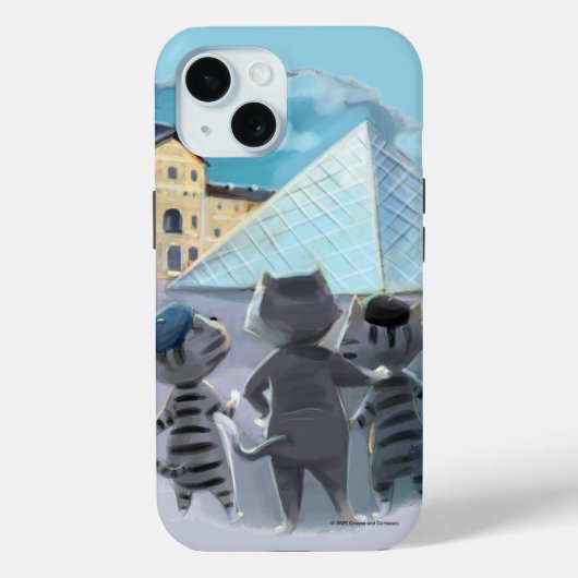 猫 ルーヴル パリ ハードケース Case-Mate iPhoneケース (裏面)