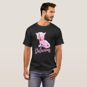 猫 レインボー アイスキャンディー 熱い 夏 女性 子供 Tシャツ (正面フル)