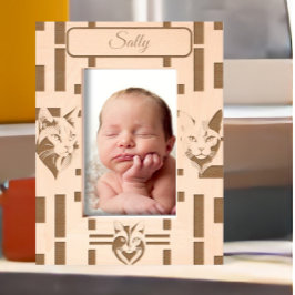 猫 レーザー彫刻フレーム