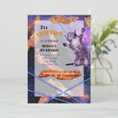 猫 レーザー ベーコン 面白いパーティー招待状 招待状 (スタンド正面)