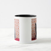 猫(ロシアのな青)および壁紙の背景 マグカップ (中央)