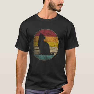 猫 - ヴィンテージ ダストレス レトロ シルエット 60年代 70年代 Tシャツ