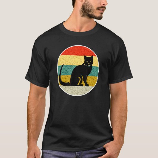 猫 ヴィンテージ Tシャツ (正面)