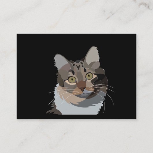猫+動物+ペット+イラスト+猫好き+ペットサービス 名刺 (正面)