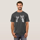 猫 動物 ペット グレー 悲しい 泣く ギフト Tシャツ (正面フル)