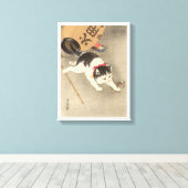 猫,古邨キャッチングマウス，大原小村，浮世絵 キャンバスプリント (インサイチュ (ウッドフロア))