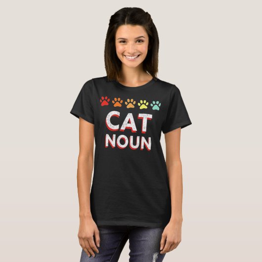 猫,名詞 Tシャツ (正面フル)