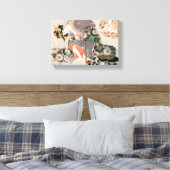 猫・喜多川歌麿の遊女 キャンバスプリント (インサイチュ (寝室))