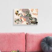 猫・喜多川歌麿の遊女 キャンバスプリント (インサイチュ (リビング))