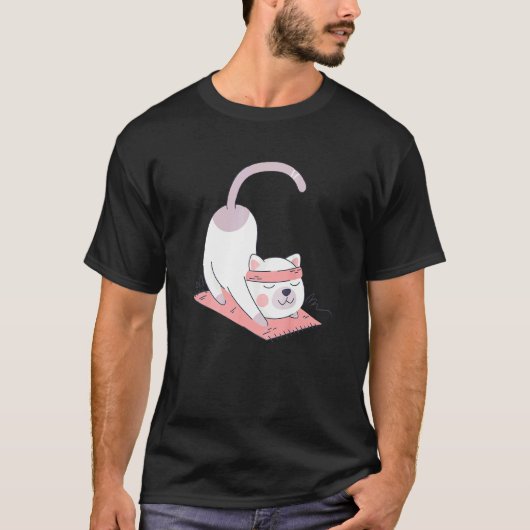 猫 国際ヨガデー 1 Tシャツ (正面)