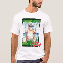 猫「夏来だ！」 Tシャツ
