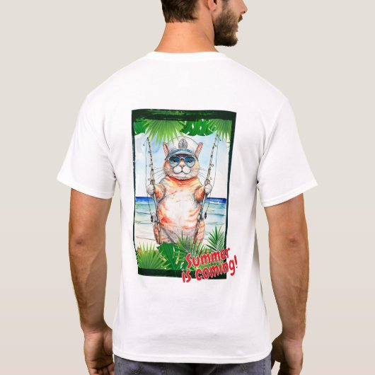 猫「夏来だ!」 Tシャツ (裏面)
