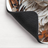 猫，子猫付き花 マウスパッド (コーナー)