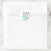 猫 子猫 ありがとう ラウンドシール (バッグ)
