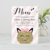 猫+子猫+ニャー+誕生日+招待状 - どの年齢でも 招待状 (スタンド正面)