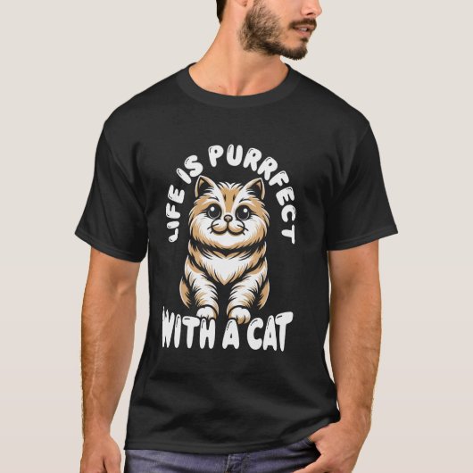 猫+子猫+動物+猫好き+かわいい猫+ニャー Tシャツ (正面)