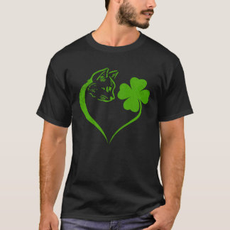 猫+子猫+聖パトリックの日+シャムロック+アイルランド+ハート Tシャツ