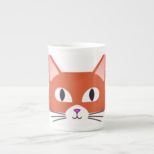 猫, 子猫, 顔 ボーンチャイナマグカップ (正面)