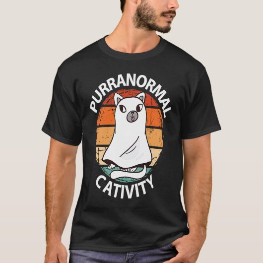 猫+子猫+飼い主+猫のハロウィン Tシャツ (正面)