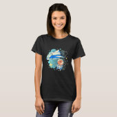 猫+宇宙+ジェット Tシャツ (正面フル)