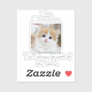猫、家族の一部、かわいい猫シンプルママのプレゼント シール